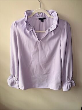 J. Crew Lavender Ruffle Collar Blouse